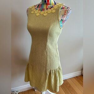 Hot & Delicious Textured Yellow Mini Dress